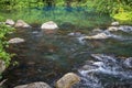 Crystal clear Blue Pools mountain water in  Phongn National Park - Kebang. Clean and pure spring water from mountain Royalty Free Stock Photo