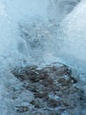 A Crystal Clear Blue Stream Down the Ice Field