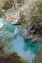 Makarora River`s Blue Pools on Haast Pass New Zealand Royalty Free Stock Photo