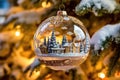 Crystal Clear Christmas Decor: Tree Bokeh Backdrop - Generative AI