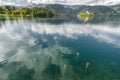 Crystal clear emerald water of Bled Lake, Slovenia