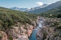 Fango river in Corsica and Paglia Orba mountain