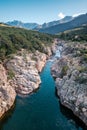 Fango river in Corsica and Paglia Orba mountain