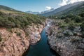 Fango river in Corsica and Paglia Orba mountain Royalty Free Stock Photo