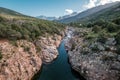 Fango river in Corsica and Paglia Orba mountain