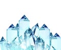 Crystal clear glass sharp blocks