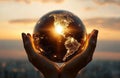 Global Unity in Hands of Humanity Royalty Free Stock Photo