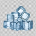 Crystal Clear Ice Cubes Piled in a Pyramid Structure Royalty Free Stock Photo