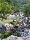 Crystal clear river lumi i Thethit in Albania Royalty Free Stock Photo