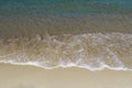 Crystal clear sea water surface & blue ocean with white soft waves Royalty Free Stock Photo