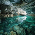 Crystal Clear Subterranean Lake, Macro Photography Royalty Free Stock Photo