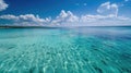 Crystal clear turquoise water and blue sky at tropical beach Royalty Free Stock Photo