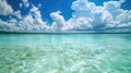 Crystal clear turquoise water and blue sky at tropical beach Royalty Free Stock Photo