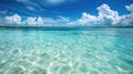 Crystal clear turquoise water and blue sky at tropical beach. World Oceans Day Royalty Free Stock Photo