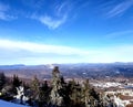 Crystal clear view Southern Vermont whispy clouds Panoramic vista