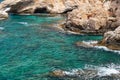 A crystal clear water of Cape Greco. Cyprus Royalty Free Stock Photo