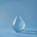 Crystal clear water drop on blue background Royalty Free Stock Photo