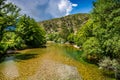 Crystal clear water in river Neretva, Bosnia and Herzegovina Royalty Free Stock Photo