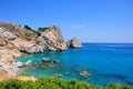 Crystal clear waters at Kastro beach, Skiathos, Greece