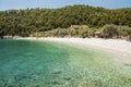 Crystal clear waters of a Leftos Gialoss island in Greece