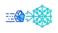 Crystal data flow, interconnected information, digital network, secure communication, vector design Generative AI Royalty Free Stock Photo