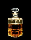 A crystal decanter with whiskey