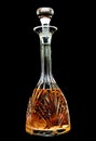 A crystal decanter with whiskey