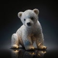 Crystal design shiny happy cute bear nature graphic background Generative AI