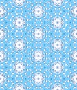 Crystal Diamond Blue Bloom Flower Abstract Pattern on Blue Background