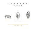 Crystal Diamond vector icon style line art. Royalty Free Stock Photo