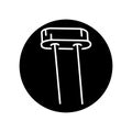 Crystal diode black line icon. Pictogram for web page Royalty Free Stock Photo