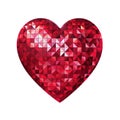 crystal disco heart on isolated background