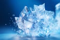 Crystal Explosion on Blue Background, Abstract Art and Design Element Royalty Free Stock Photo