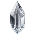 Sparkling Crystal Object with Precise Facets and Reflections against a White Background. Royalty Free Stock Photo