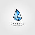 Crystal gems diamond line art jewelry logo vector illustration design