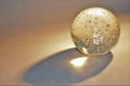 Clear crystal glass ball with bubbles, lovely light and shadow
