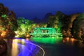 Crystal glass bridge at night Royalty Free Stock Photo