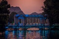 Crystal glass bridge in Riyue Shuangta Cultural Park in Guilin at dusk Royalty Free Stock Photo