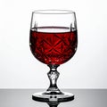 Crystal Glass Filled with Red Wine on Reflective Surface with White Background Royalty Free Stock Photo