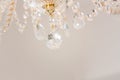 Crystal glass glittering chandelier