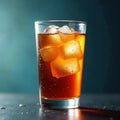 Crystal glass of iced tea, condensation on surface, refreshment, liquid, iced tea Royalty Free Stock Photo