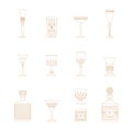 Crystal glass icon set