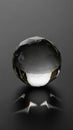 Crystal glass sphere on a matte black surface Royalty Free Stock Photo