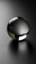 Crystal glass sphere on a matte black surface Royalty Free Stock Photo