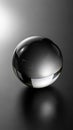 Crystal glass sphere on a matte black surface Royalty Free Stock Photo