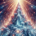 Crystal Gleam Cascade A vibrant multi tiered waterfall of sparkl