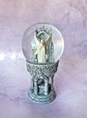 Crystal globe with angel, fairy in Heaven, fantasy world, eternal love Royalty Free Stock Photo