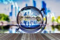 Crystal globe reflection Royalty Free Stock Photo