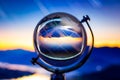 Crystal globe reflection Royalty Free Stock Photo