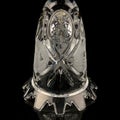 Crystal goblet close up on isolated black background Royalty Free Stock Photo